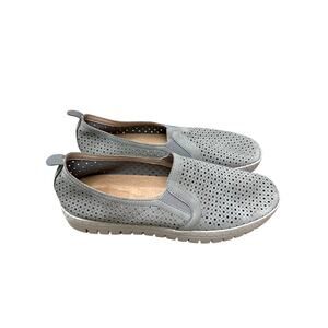 EASY STREET | Gray Perforated Athleisure Slip-On Comfort Shoes | Women’s 7.5